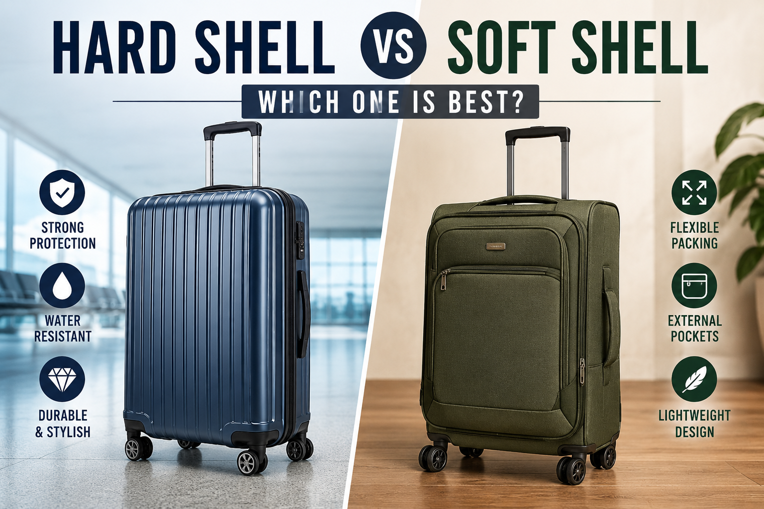 Hard Shell vs Soft Shell Luggage: Which One is best?