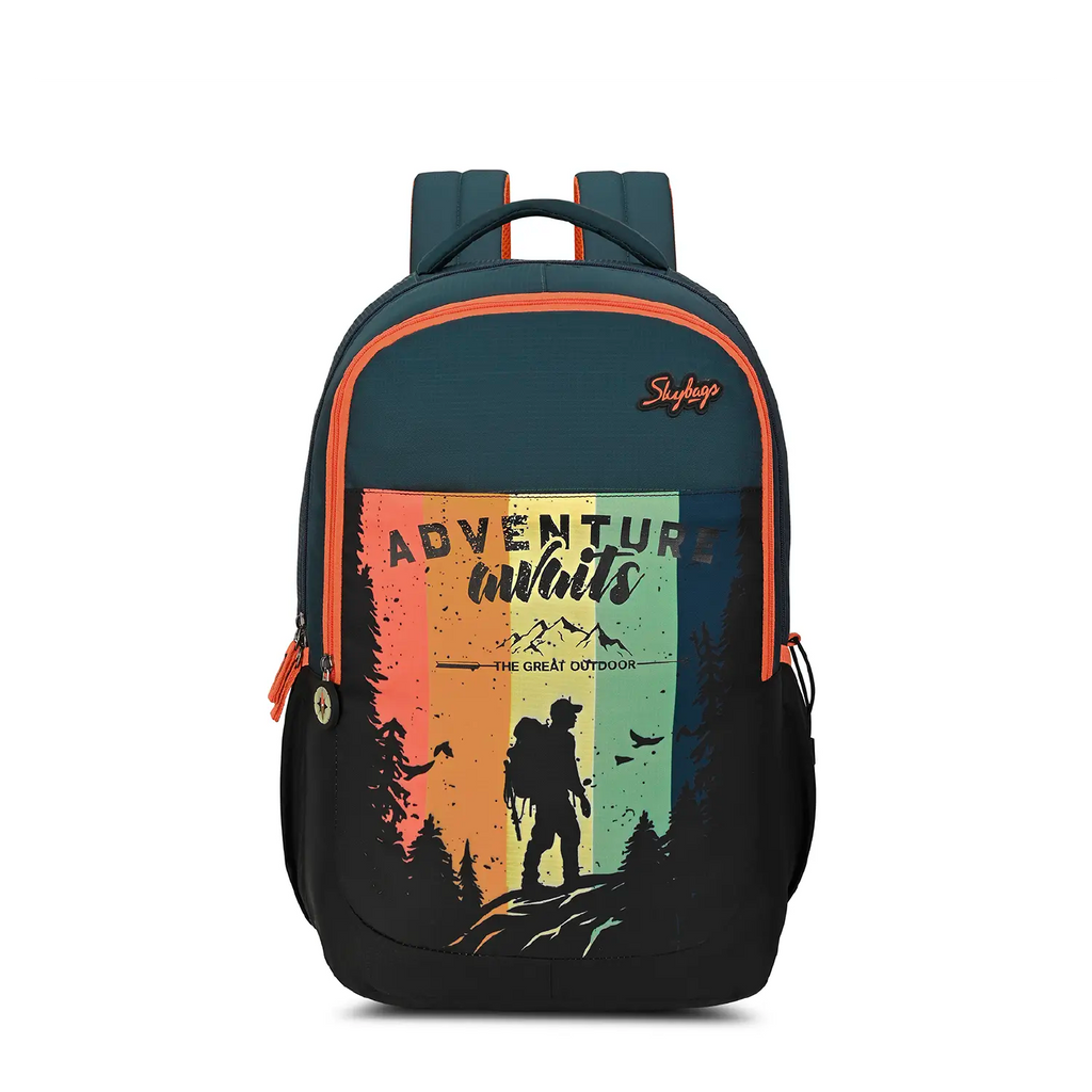 Skybags Klan V3 Adventure School Backpack 37L – Dark Green