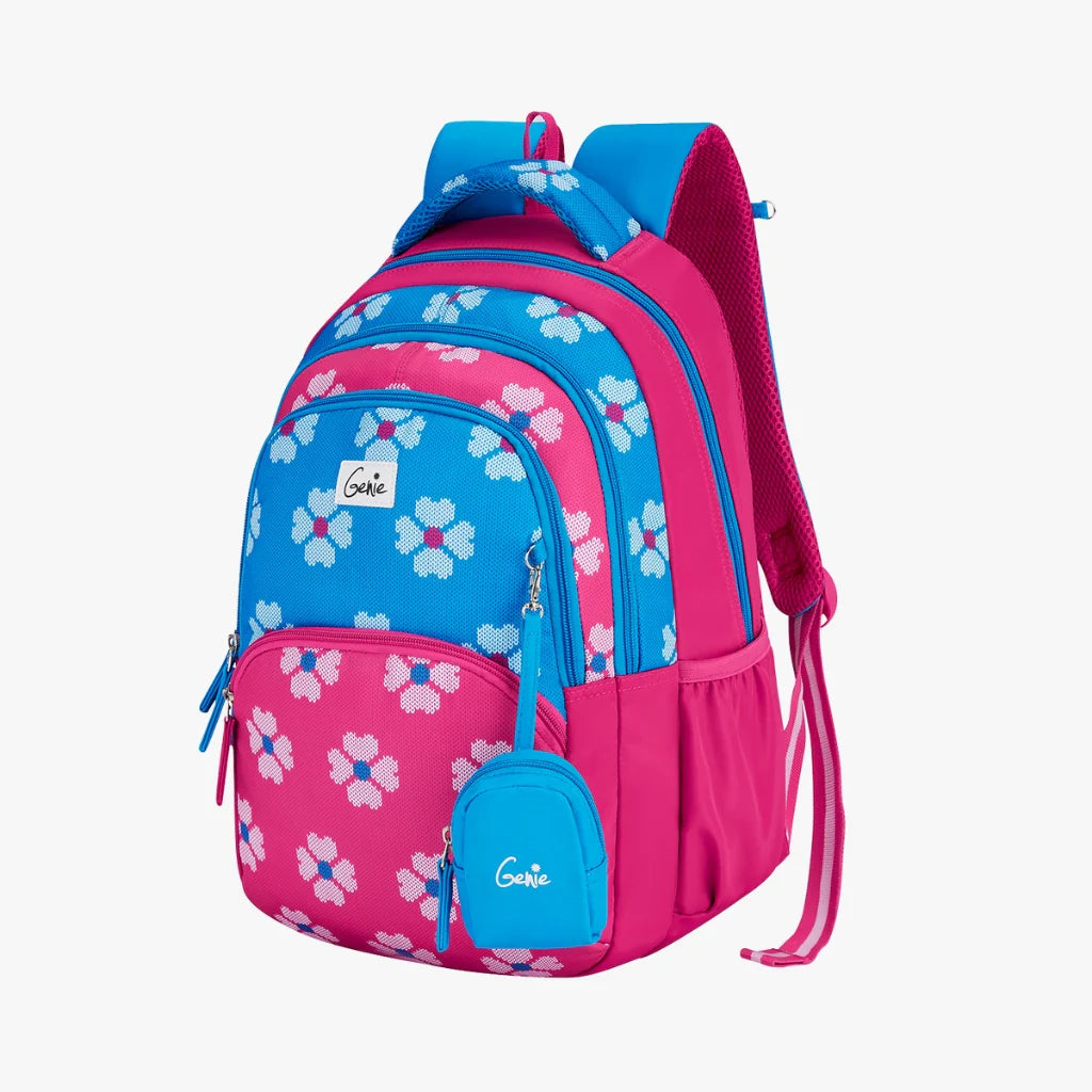 Genie Crimson School Backpack 27L – Blue & Pink