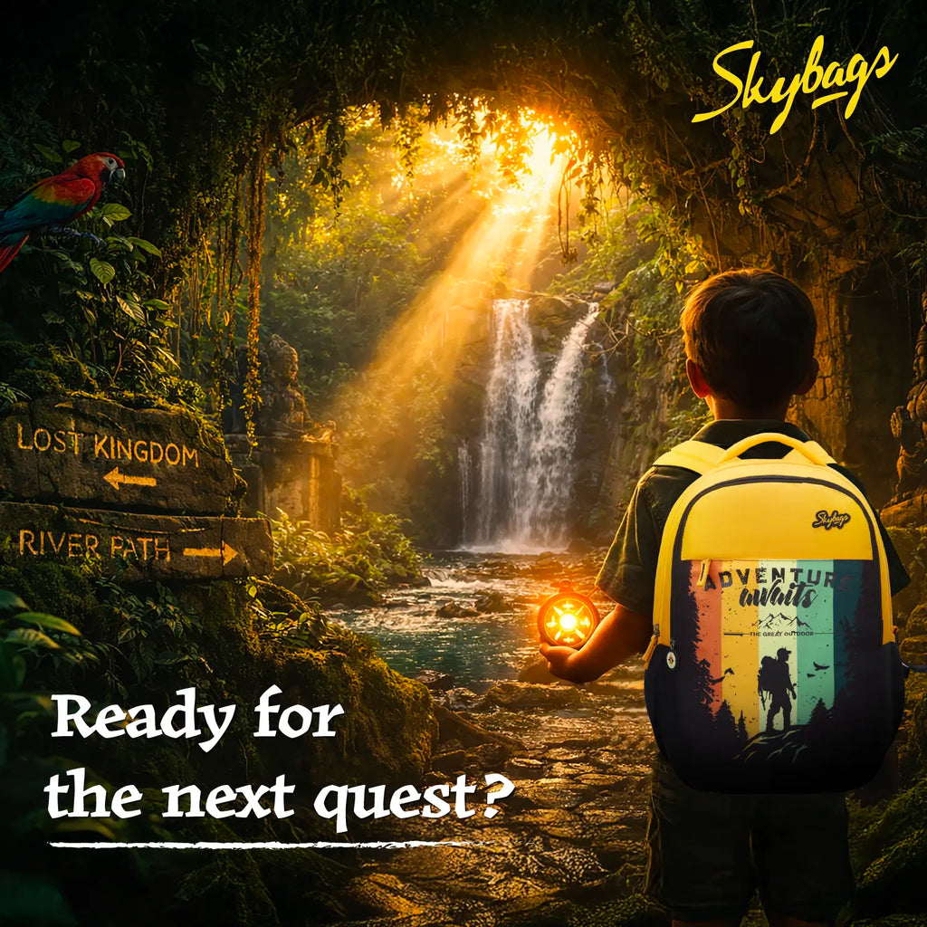 Skybags Klan V3 Adventure School Backpack 37L – Mustard Yellow