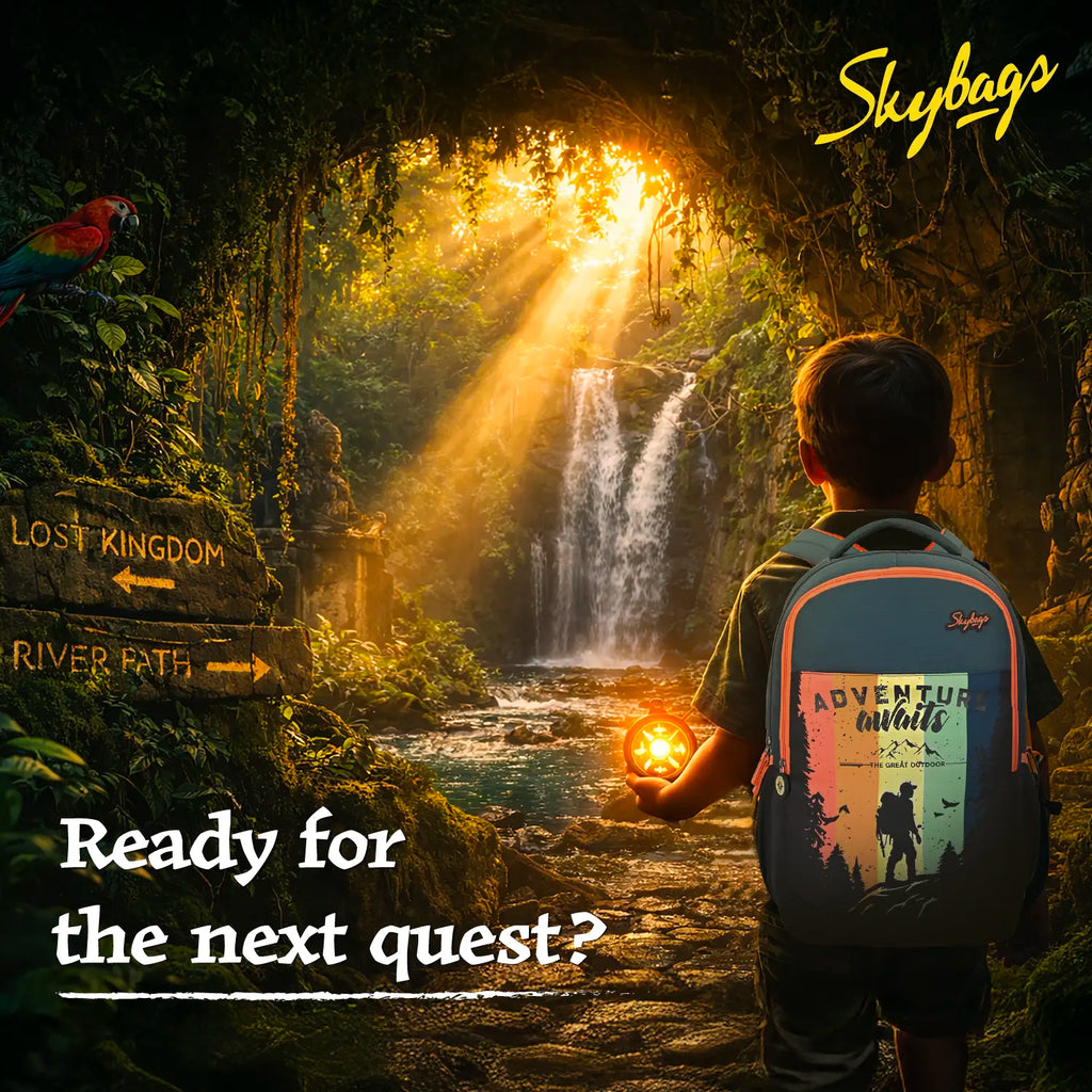 Skybags Klan V3 Adventure School Backpack 37L – Dark Green