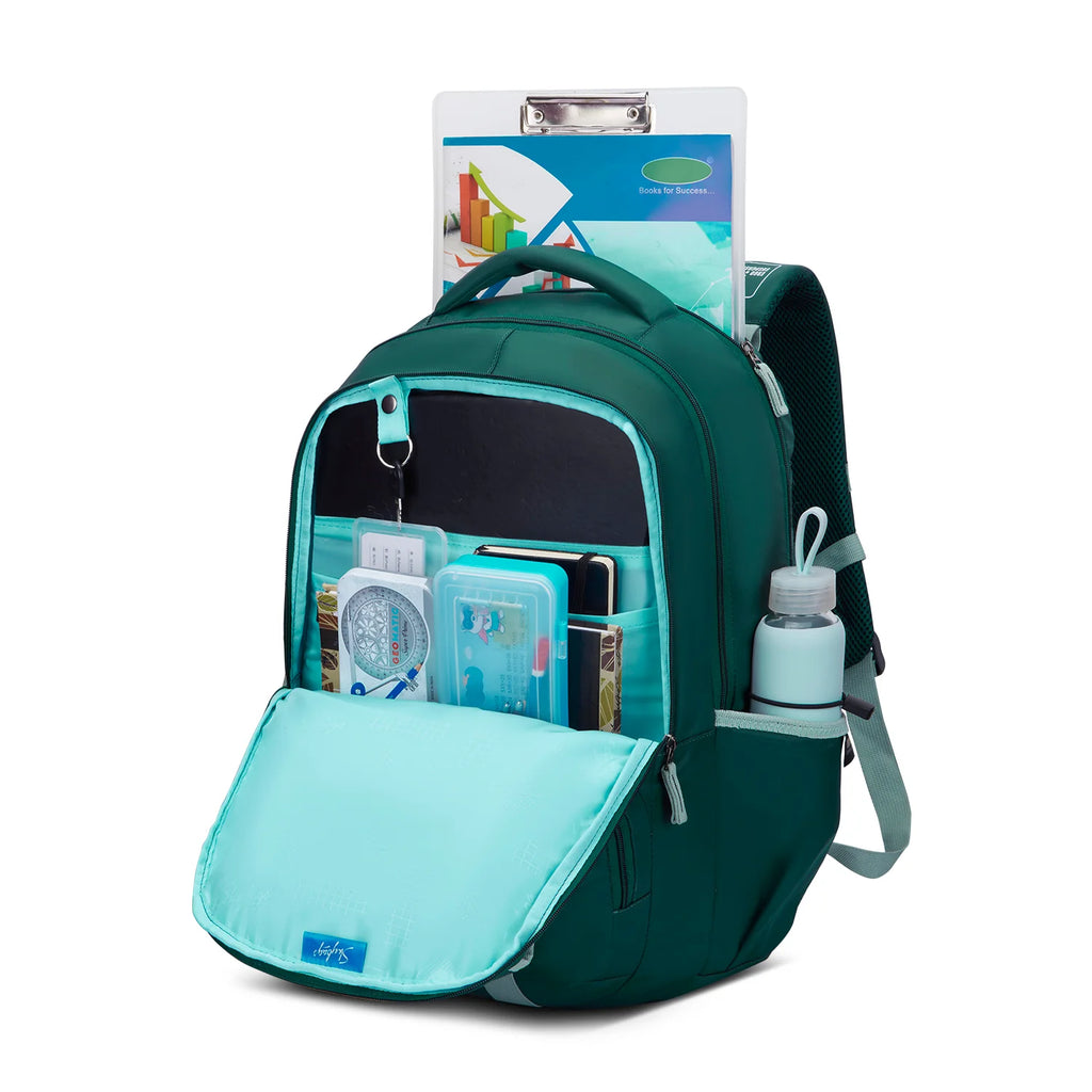 Skybags Sizzler Pro School Backpack 39L – Jungle Green