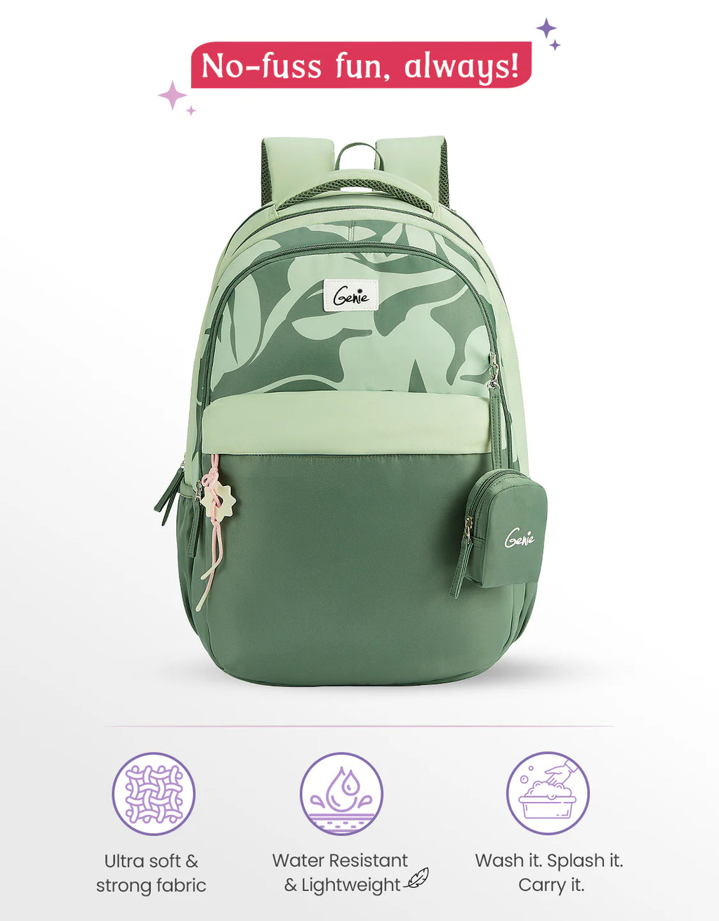Genie Alba School Backpack 40L – Green
