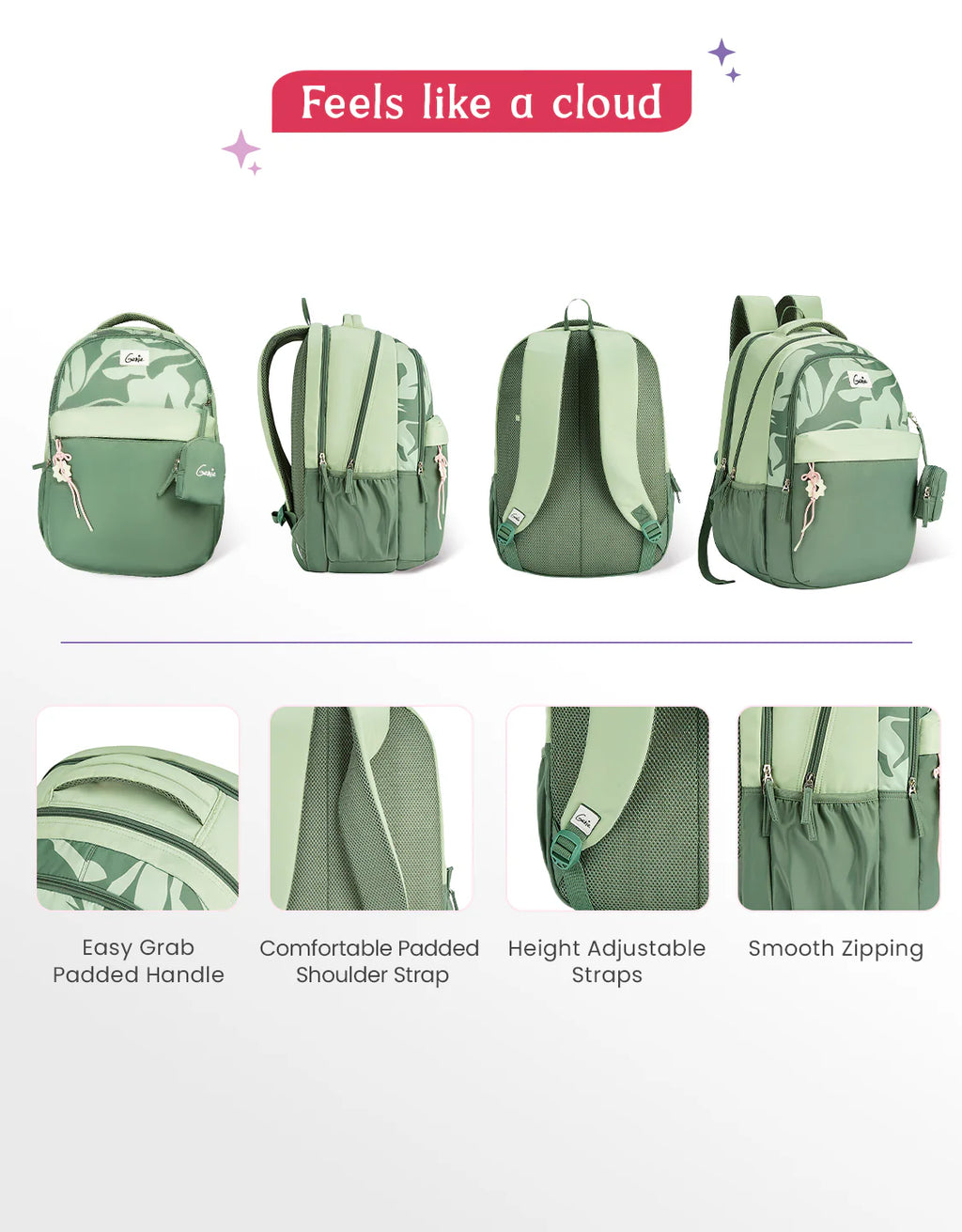 Genie Alba School Backpack 40L – Green