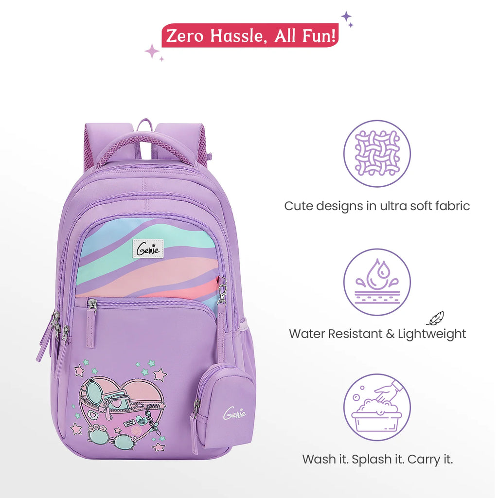 Genie Starlight School Backpack 27L – Purple