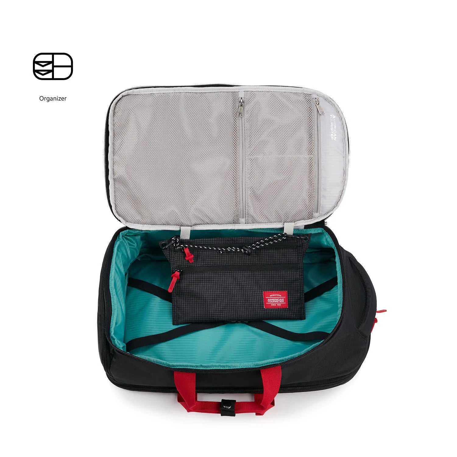 American Tourister ASTON Backpack – Black Checks (40L)