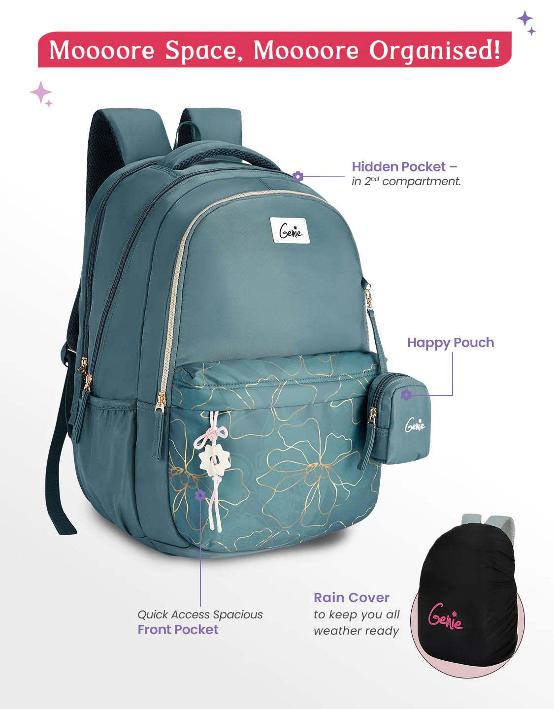 Genie Marilit School Backpack 40L – Dark Green