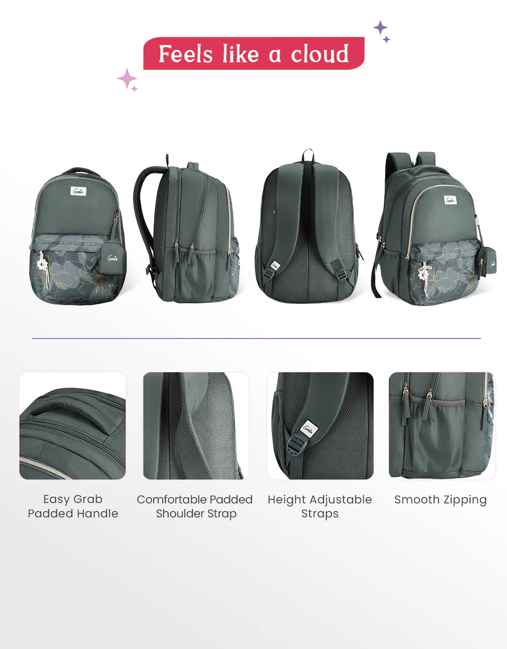 Genie Marilit School Backpack 40L – Grey