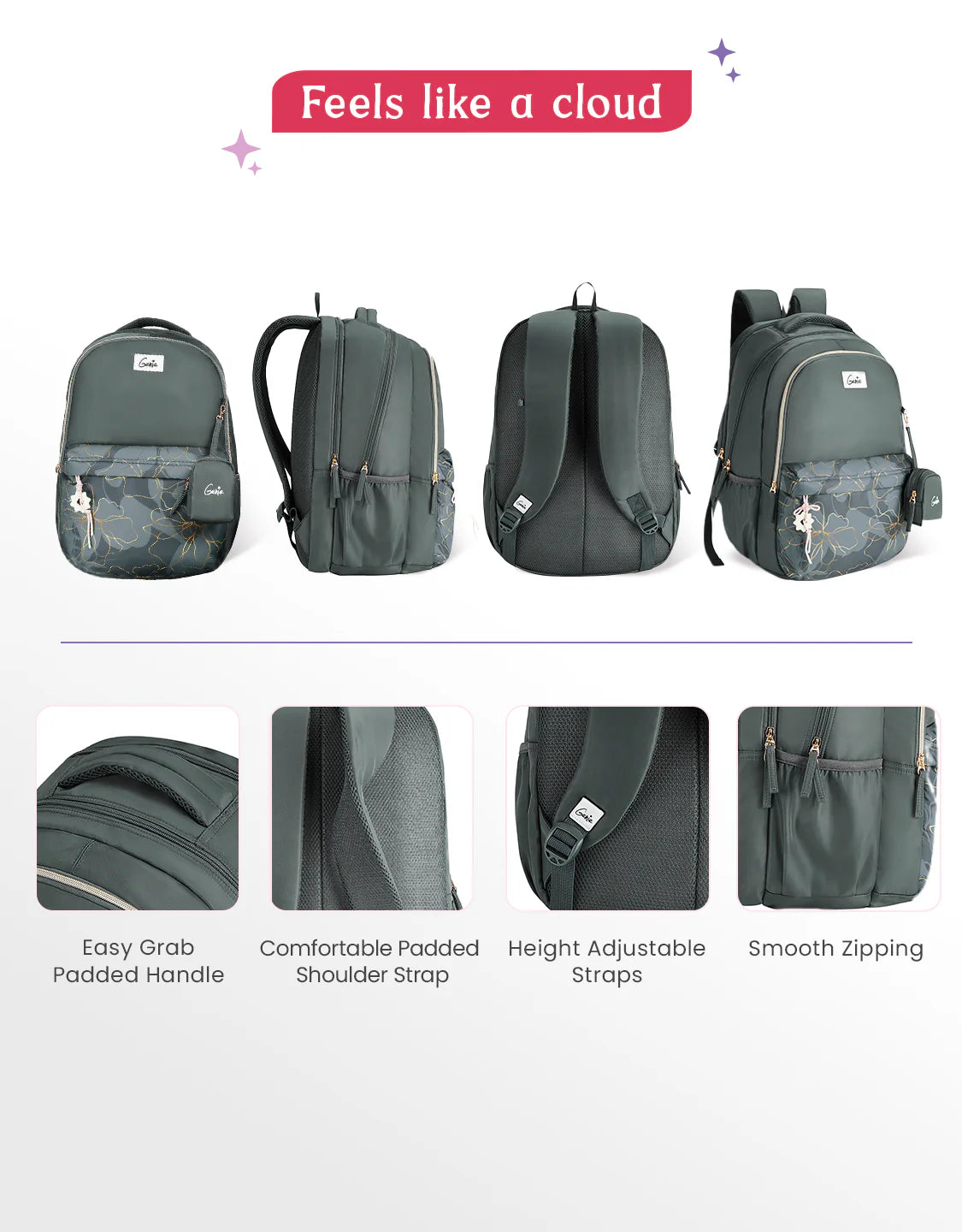 Genie Marilit School Backpack 40L – Grey