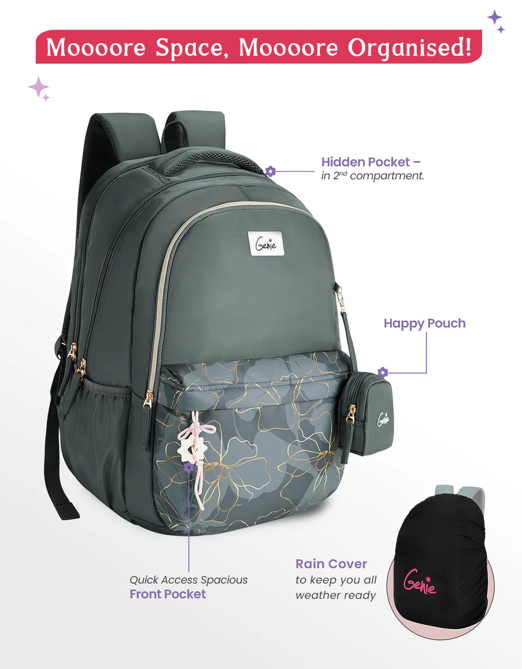 Genie Marilit School Backpack 40L – Grey