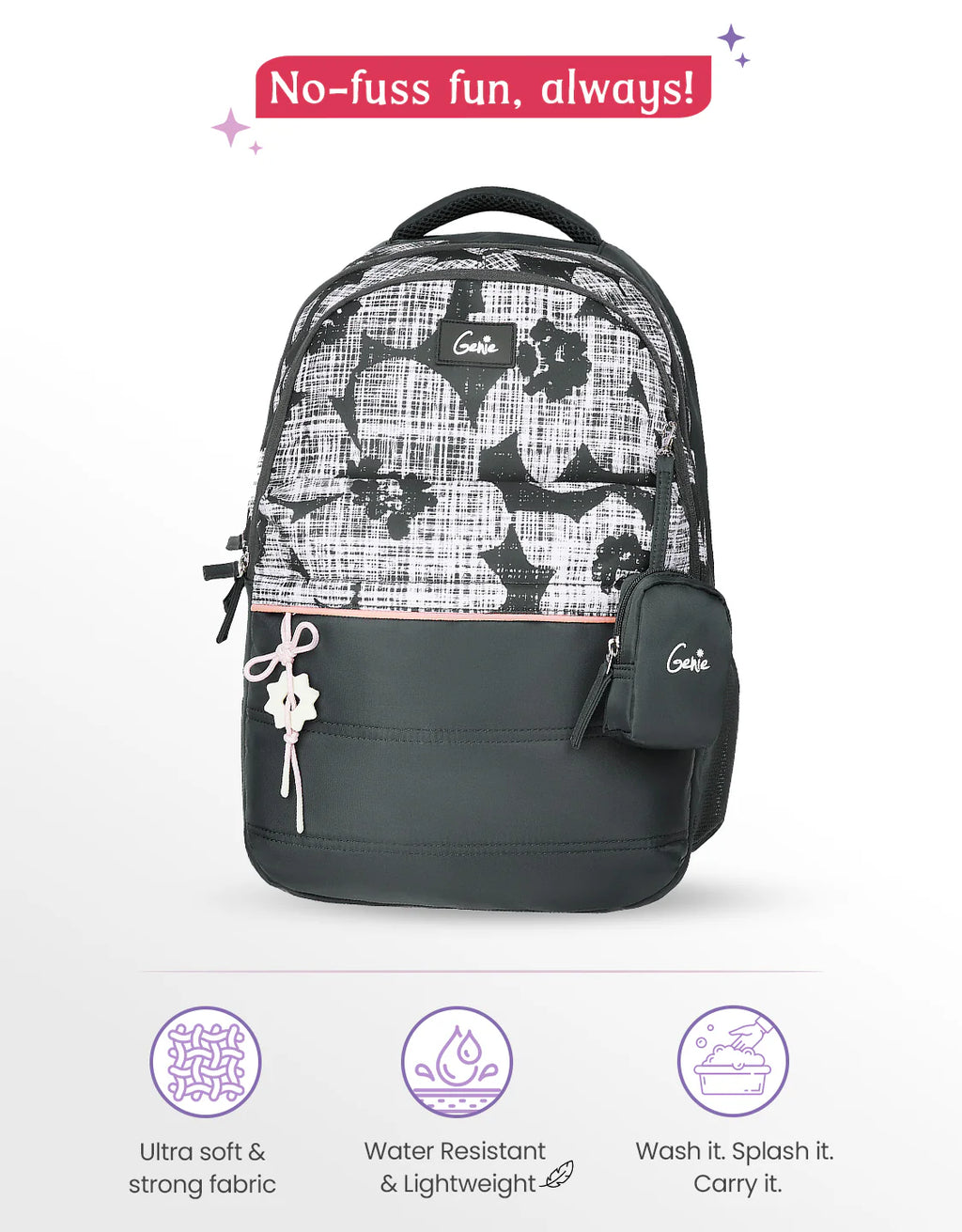 Genie Quilsy School Backpack 40L – Dark Grey